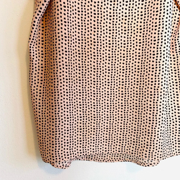 Maurices Tan & Black Dotted Cheetah Print Tie Sleeve Tunic Blouse Small Women’s - Picture 5 of 11